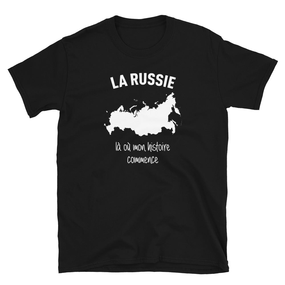 T-shirt Russie noir - Mon histoire commence avec fierté