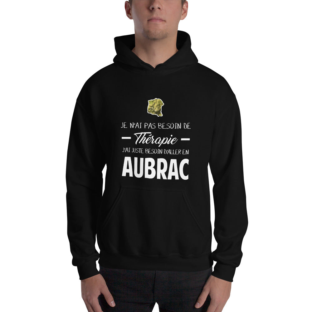 Sweatshirt Aveyron noir dos - Thérapie par l'Aubrac humoristique