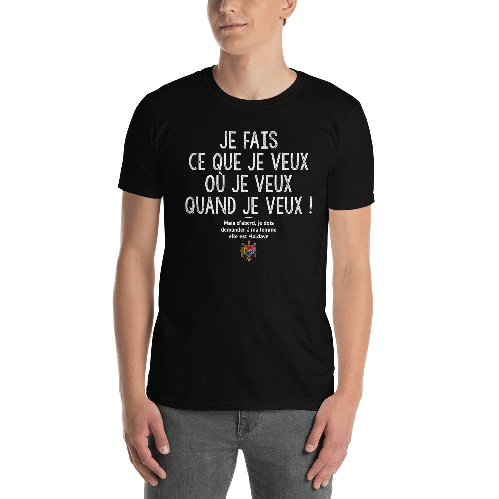 T-shirt Moldave noir dos - Je fais ce que je veux mais ma femme est Moldave