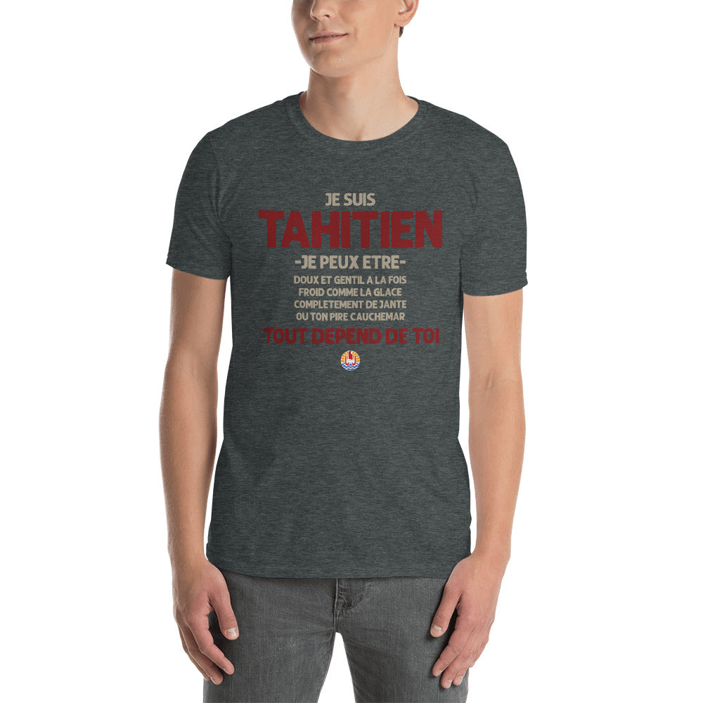 T-shirt Tahitien noir dos - Ça dépend de toi