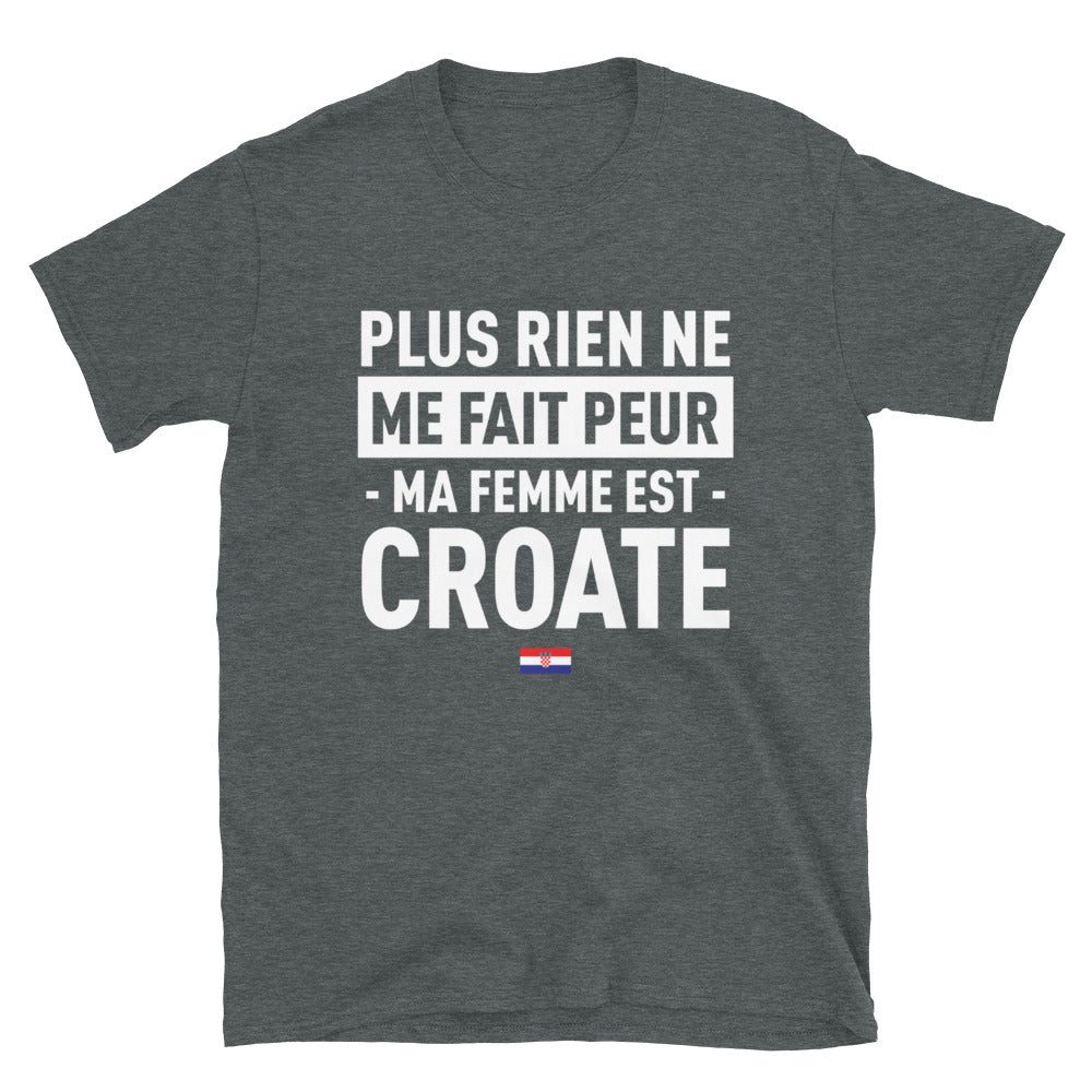 T-shirt Croatie noir - Ma femme est croate