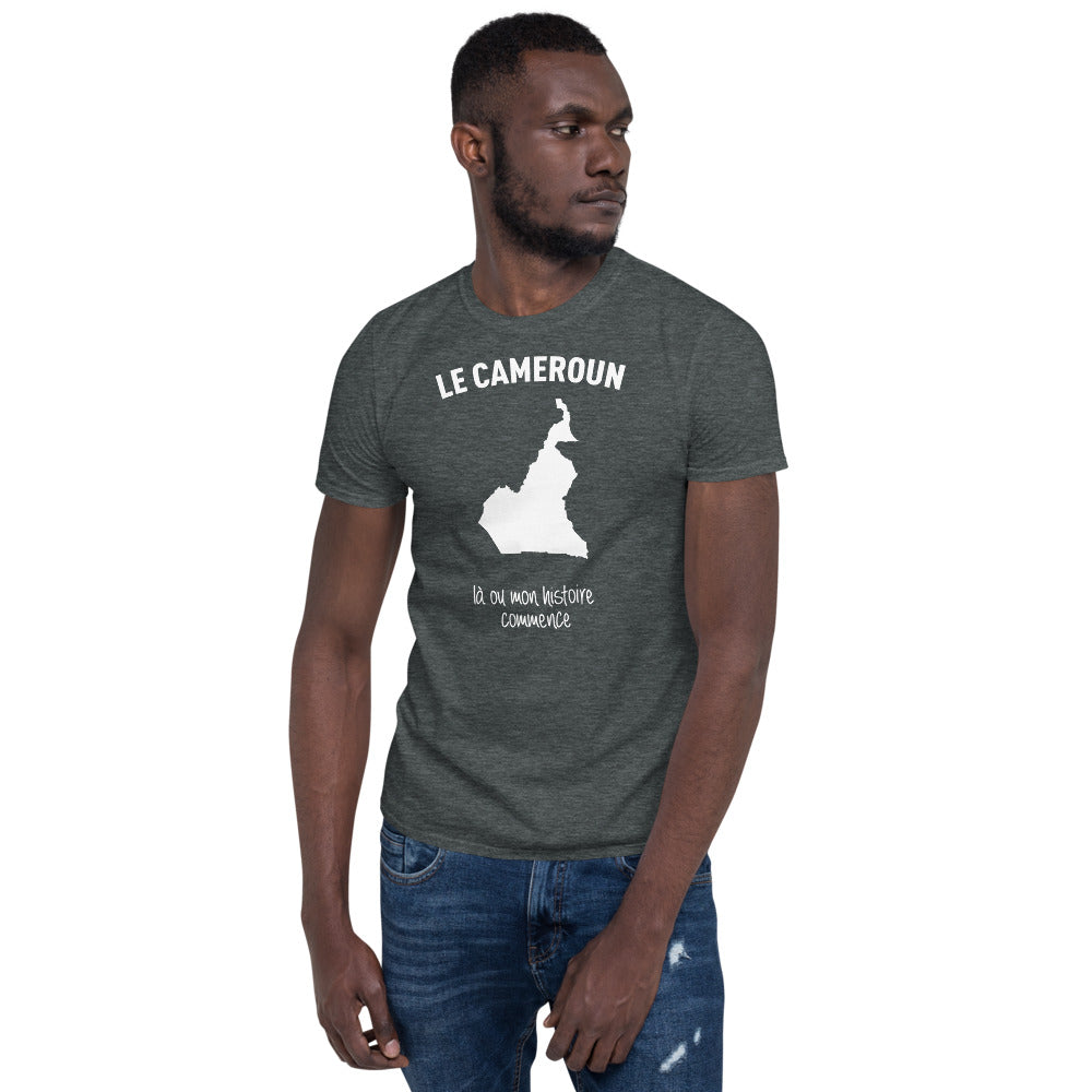 T-shirt Cameroun noir - Mon histoire commence
