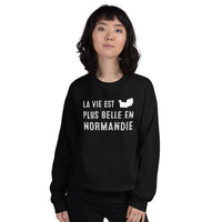 Thumbnail for Sweatshirt Normandie gris foncé - La vie est plus belle ici