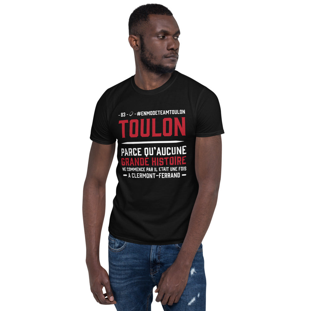 T-shirt Toulon gris sport - Grande histoire de la ville en humour
