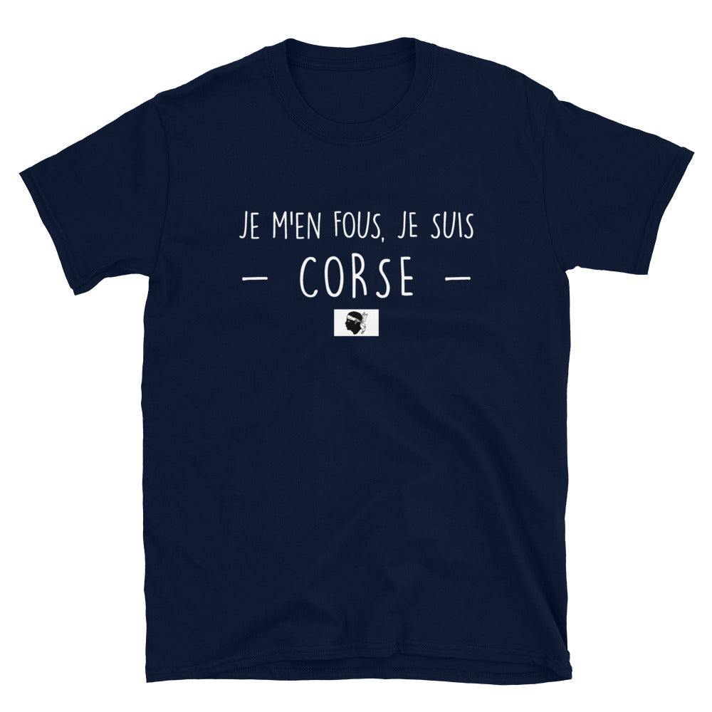 T-shirt Corse gris foncé chiné - Je m'en fous je suis Corse