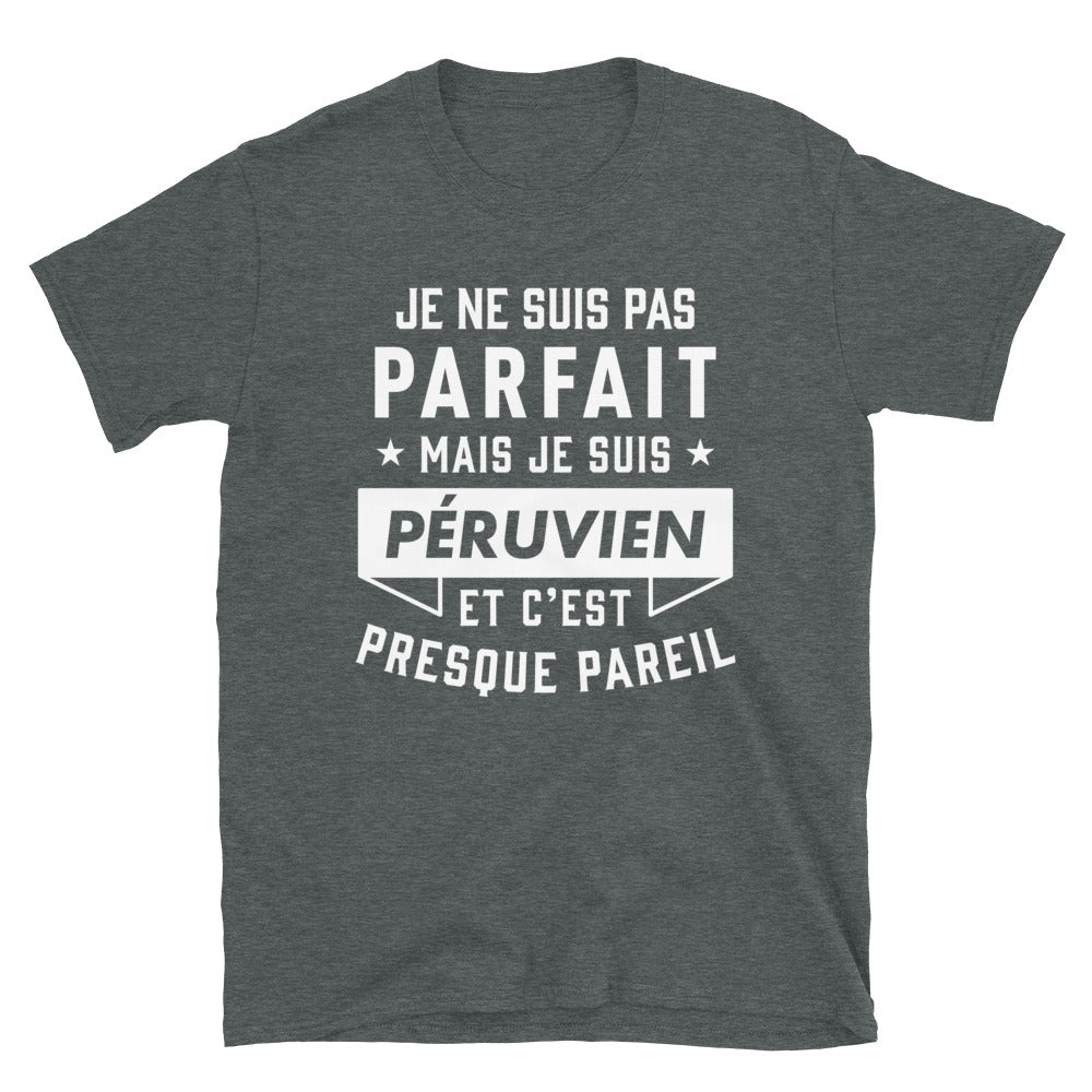 T-shirt Péruvien gris foncé - Fierté et humour en coton