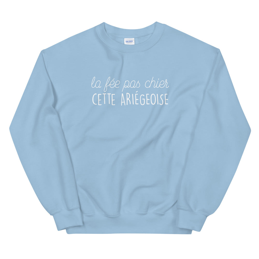 Sweatshirt Ariège noir dos - fée pas chier cette Ariégeoise