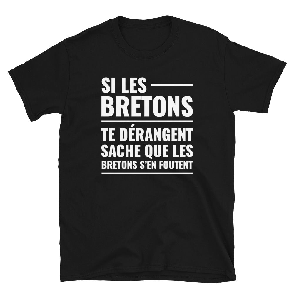 T-shirt Bretagne noir - Les Bretons s'en foutent