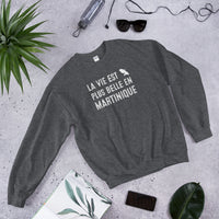 Thumbnail for Sweatshirt Martinique gris foncé dos - La vie est plus belle en Martinique