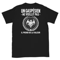 Thumbnail for T-shirt Gaspésien bleu marine dos - Fierté et humour local