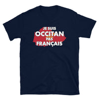Thumbnail for T-shirt Occitan gris foncé chiné dos - Occitan pas Français avec drapeau