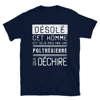 Thumbnail for T-shirt Polynésien noir dos - Désolé ce mec est pris par une fille