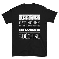 Thumbnail for T-shirt Sri Lanka noir - Désolé ce mec est pris par une fille qui déchire