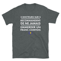 Thumbnail for T-shirt Franche-Comté gris foncé chiné dos - Ne jamais emmerder un Franc-comtois