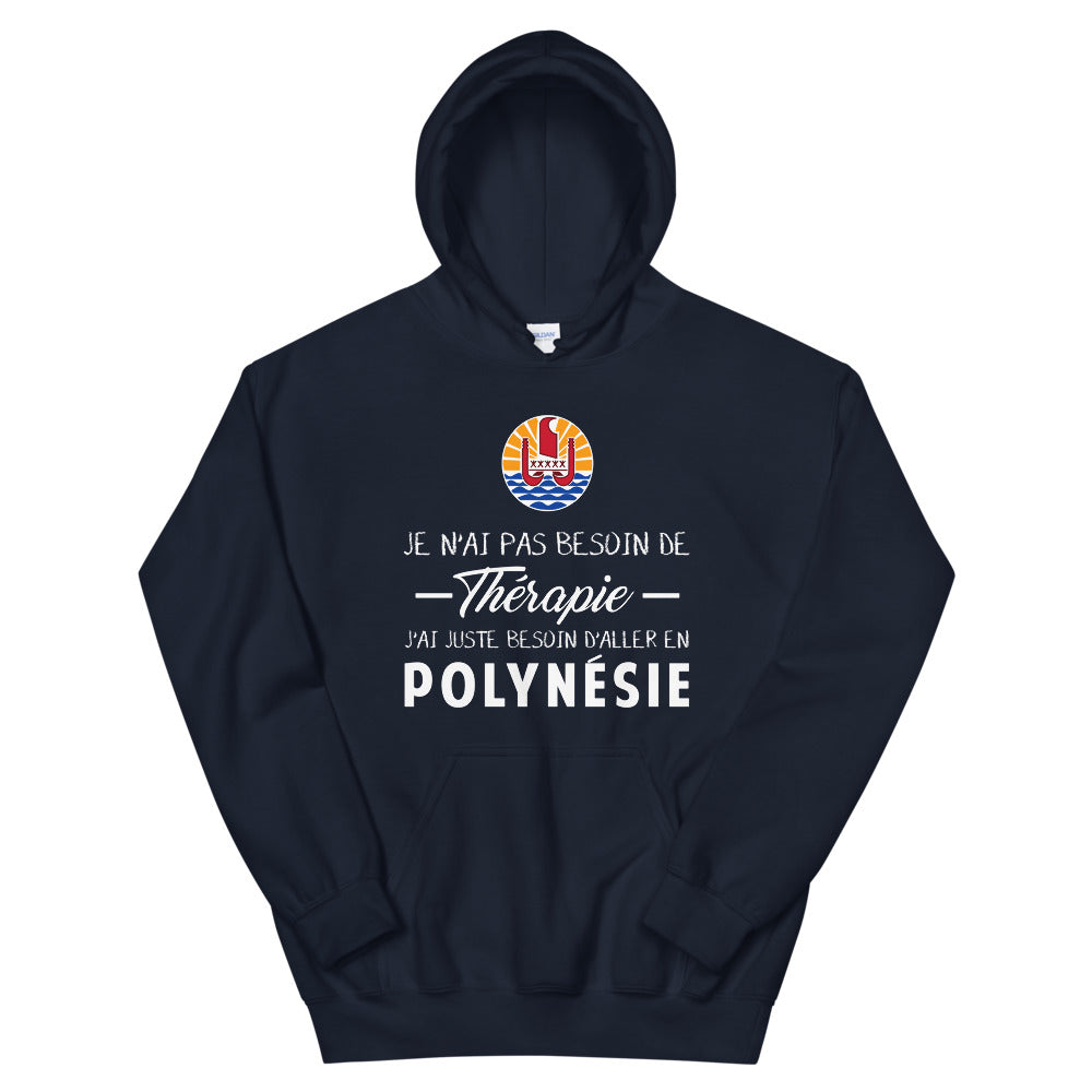 Sweatshirt Polynésie bleu marine - Pas besoin de thérapie