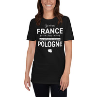 Thumbnail for T-shirt Pologne gris foncé chiné - Mon histoire commence en France