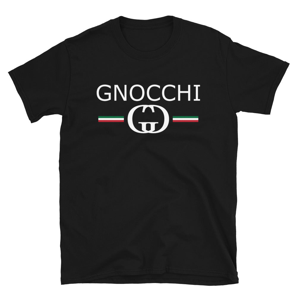 T-shirt Italie noir - Gnocchi avec humour et fierté