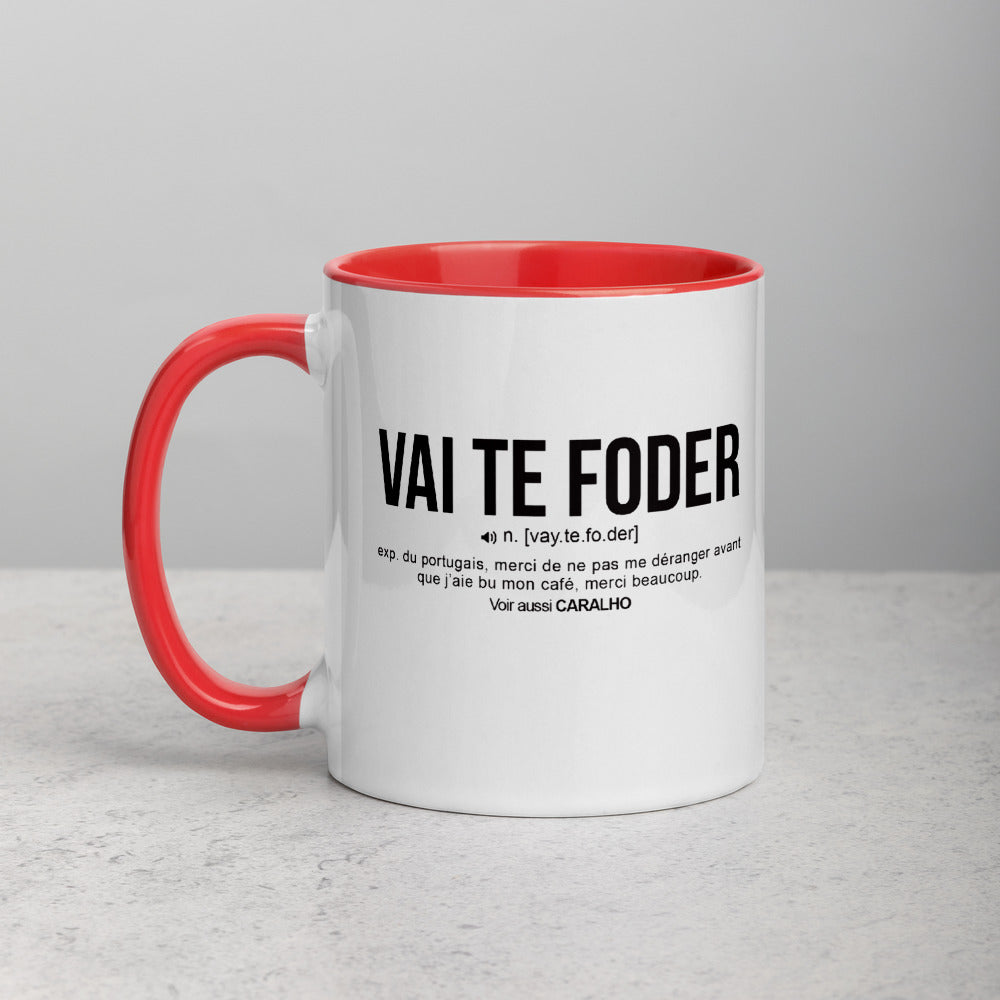 Définition drôle Vai Te Foder pour le café des Portugais le matin  - Mug Tasse Couleurs intérieures - Ici & Là - T-shirts & Souvenirs de chez toi