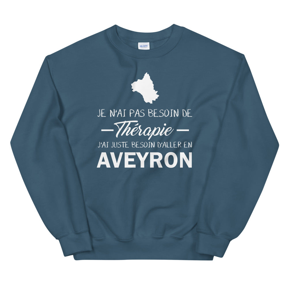 Sweatshirt Aveyron bleu marine - Pas besoin de thérapie