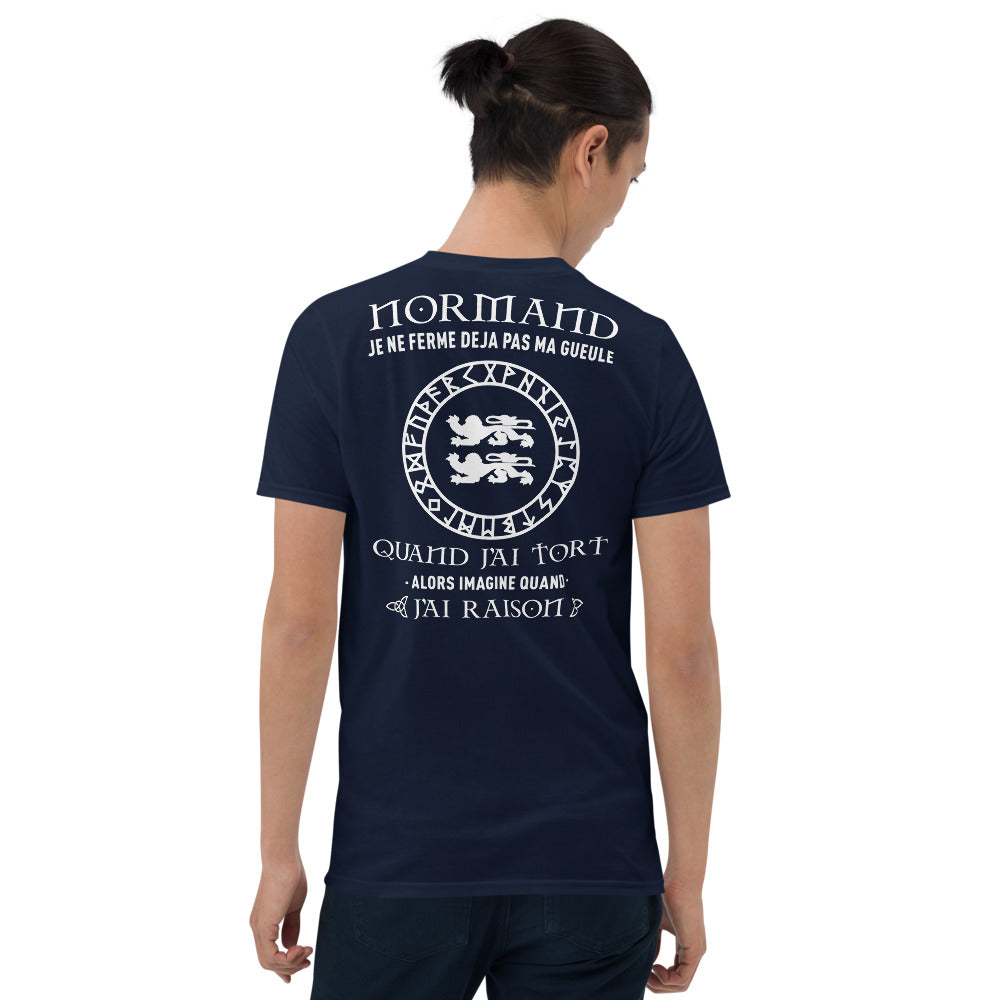 T-shirt Normand bleu marine - Je ne ferme pas ma gueule quand j'ai tort