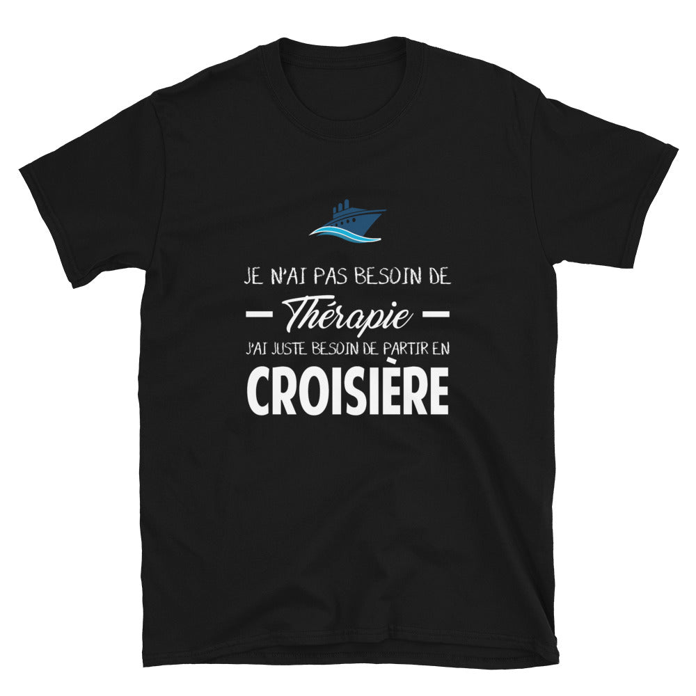 T-shirt Croisière gris foncé chiné dos - Je n'ai pas besoin de thérapie