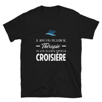 Thumbnail for T-shirt Croisière gris foncé chiné dos - Je n'ai pas besoin de thérapie