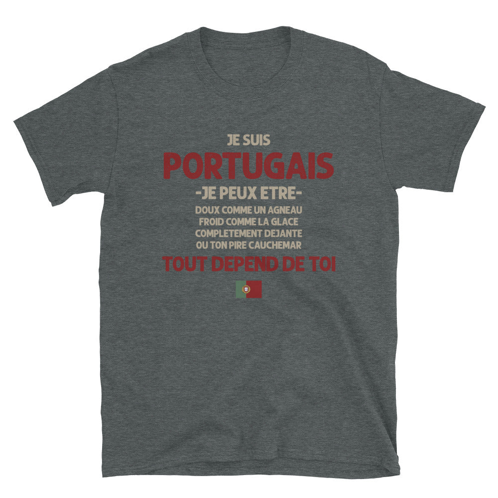 T-shirt Portugal gris foncé - Tout dépend de toi