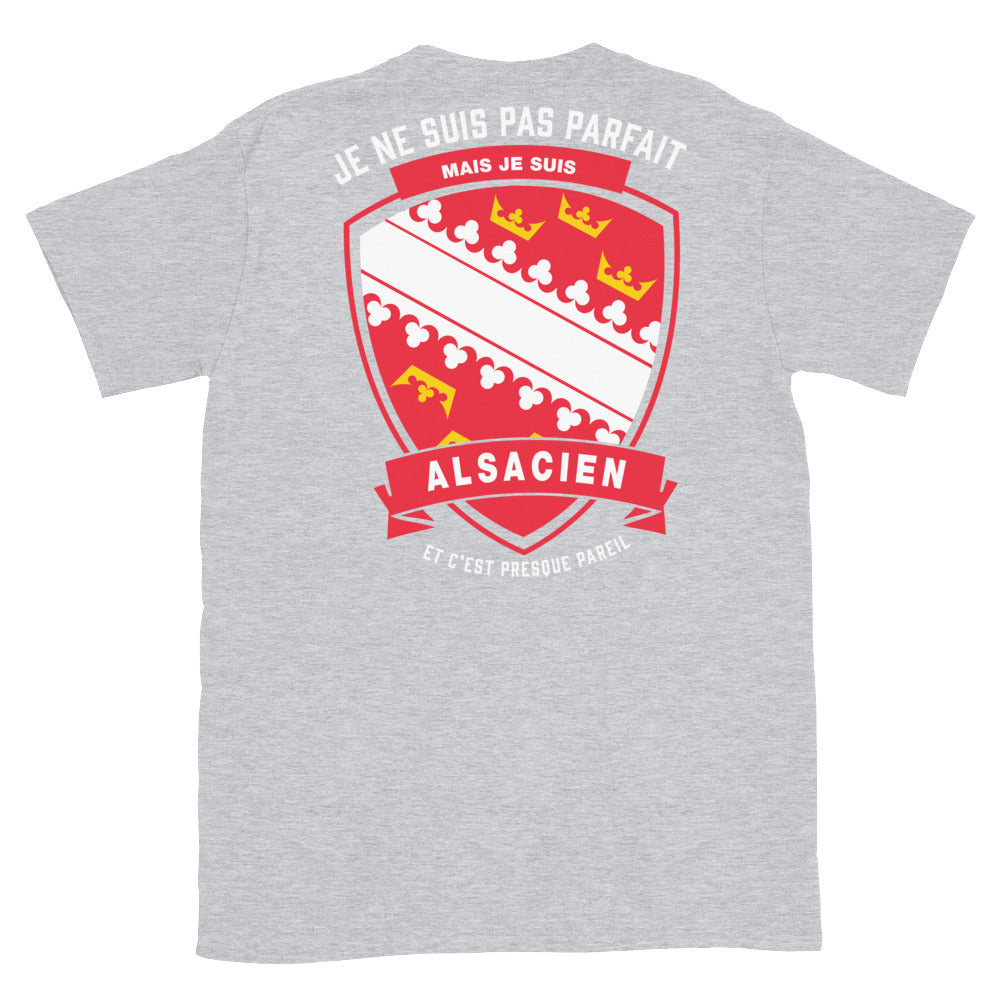T-shirt Alsacien bleu marine dos - Je ne suis pas parfait mais.