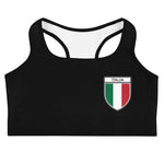 Italia - Italienne - Soutien gorge de Sport noir au blason italien - Ici & Là - T-shirts & Souvenirs de chez toi