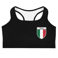 Thumbnail for Soutien-gorge de sport Italie noir - Blason italien sur tissu