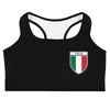 Soutien-gorge de sport Italie noir - Blason italien sur tissu