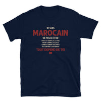 Thumbnail for T-shirt Marocain bleu marine dos - Confiance et humour au quotidien