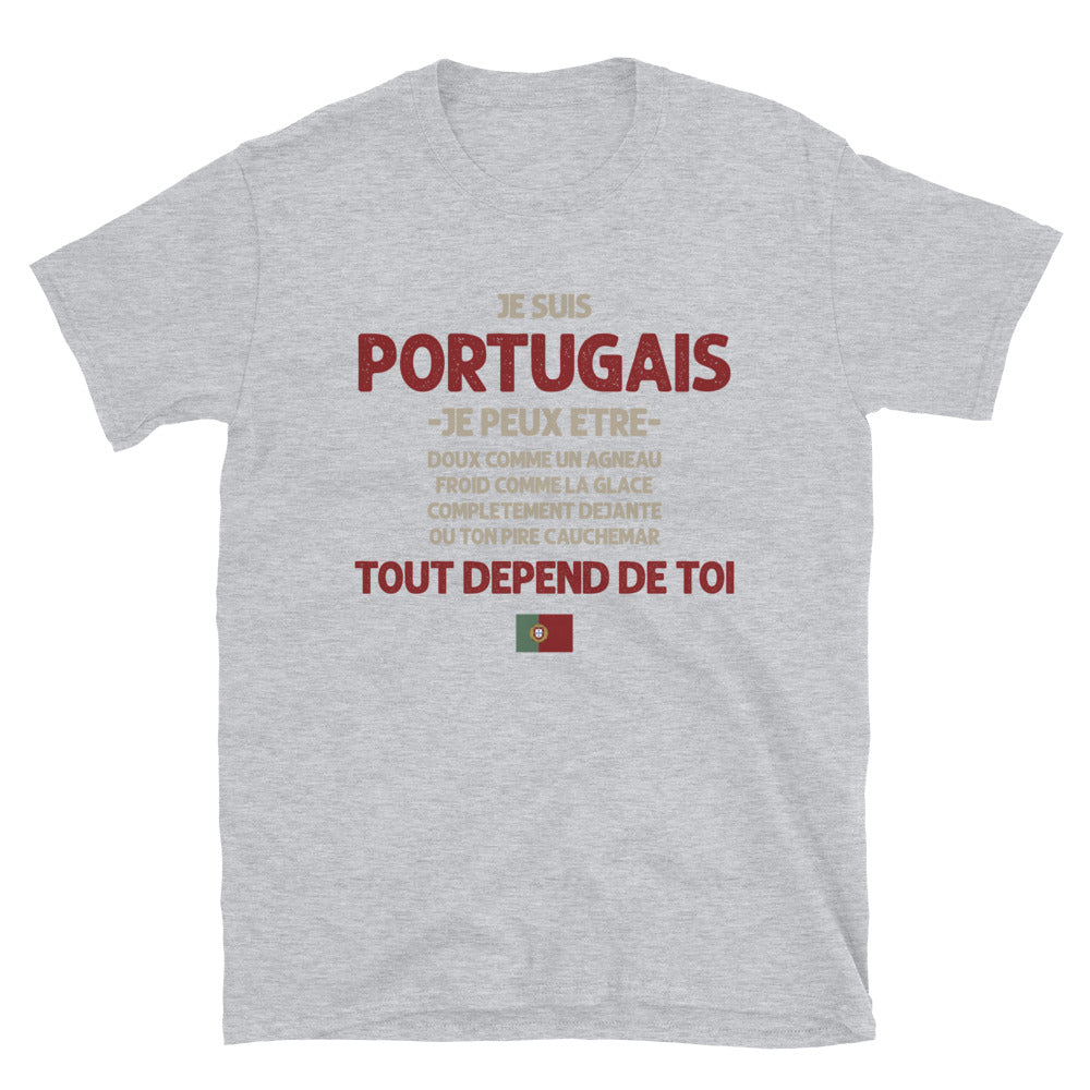 T-shirt Portugal gris foncé dos - Tout dépend de toi
