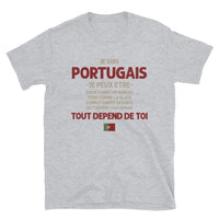 Thumbnail for T-shirt Portugal gris foncé dos - Tout dépend de toi