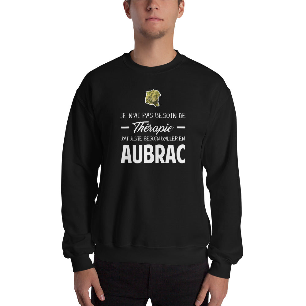 Sweat Aubrac noir dos - Je n'ai pas besoin de thérapie