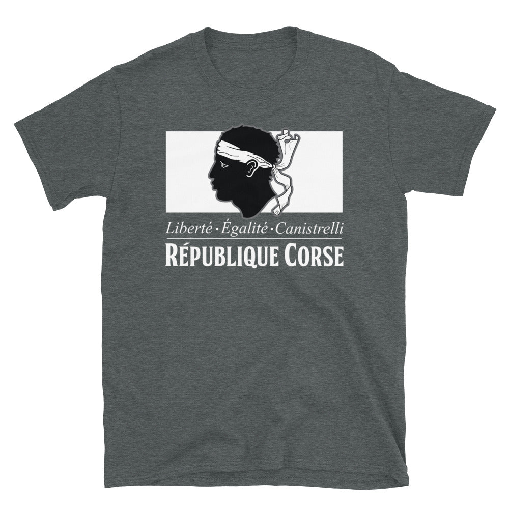 T-shirt Corse gris foncé - Liberté, égalité et canistrelli