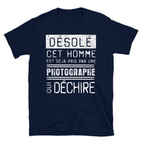 Thumbnail for T-shirt humour noir dos - Désolé ce mec est pris par une fille