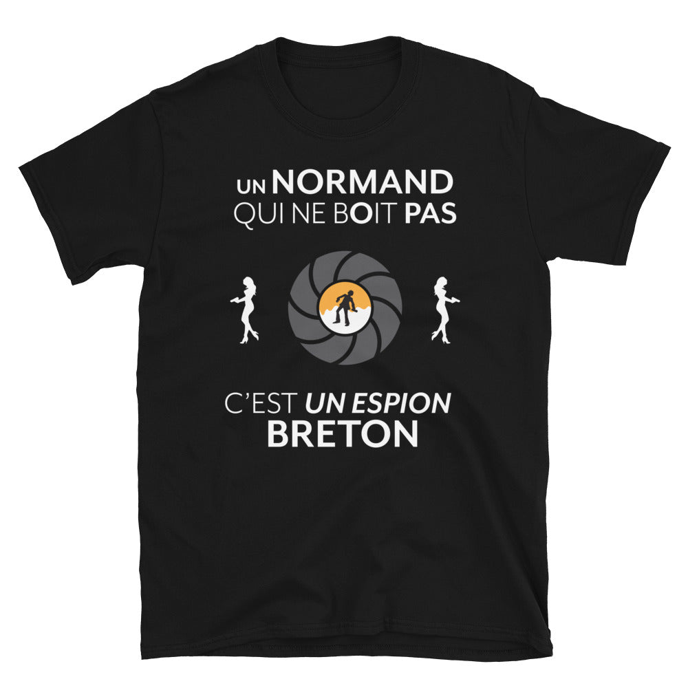 T-shirt Normandie noir - L'espion qui ne boit pas