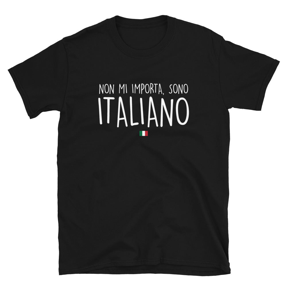T-shirt Italie noir - Je m'en fous, je suis Italien !