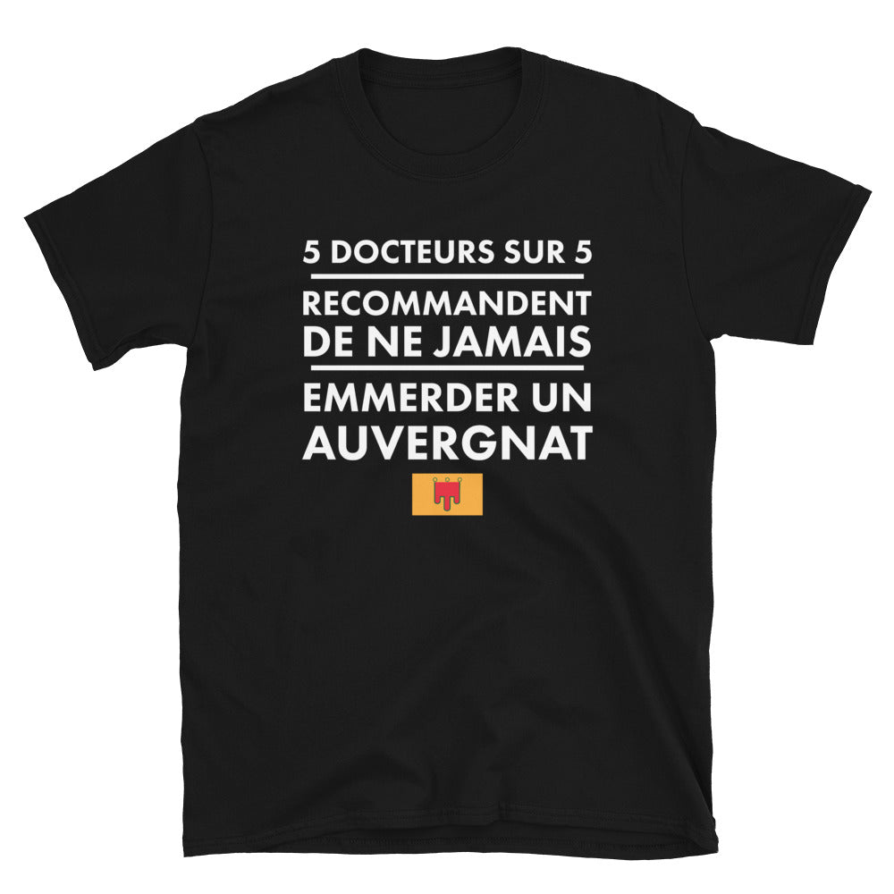 T-shirt Auvergne noir - Ne jamais emmerder un auvergnat