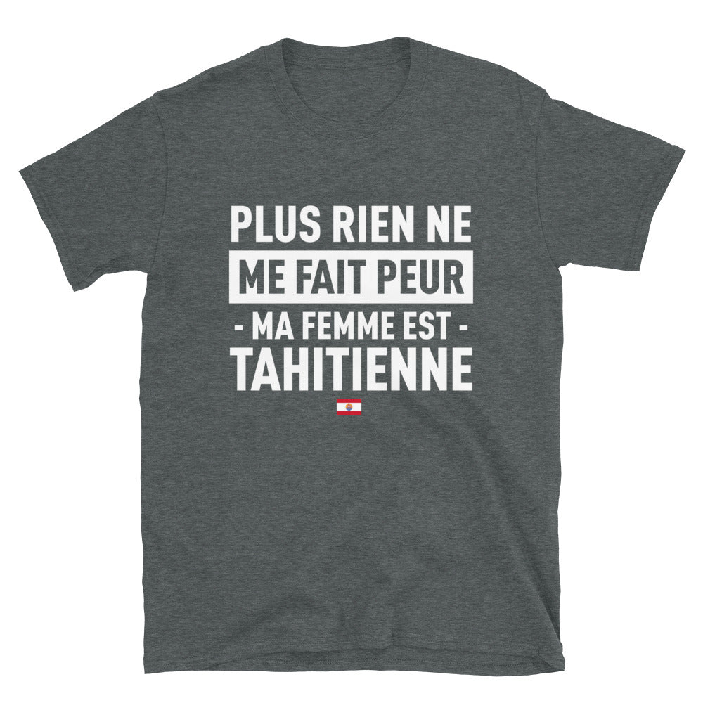 T-shirt Tahiti bleu marine - Plus rien ne me fait peur ma femme est