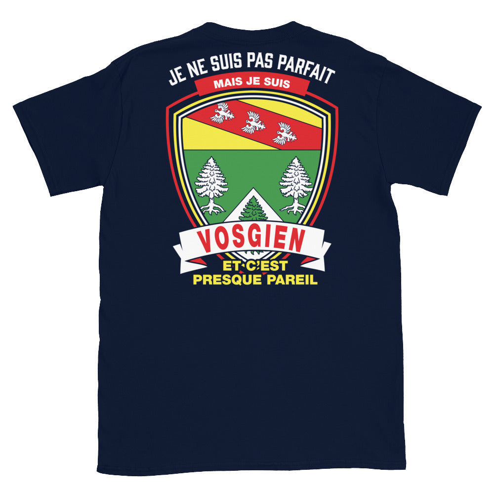T-shirt Vosgien bleu marine dos - Je ne suis pas parfait mais vosgien