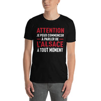 Thumbnail for T-shirt Alsace noir dos - Je peux parler de l'Alsace à tout moment