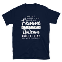 Thumbnail for T-shirt Italie gris foncé chiné - Ne me drague pas ma femme est Italienne