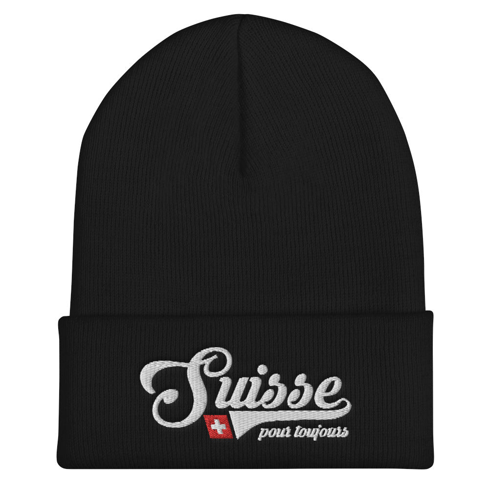 Bonnet Suisse noir - Pour toujours avec fierté