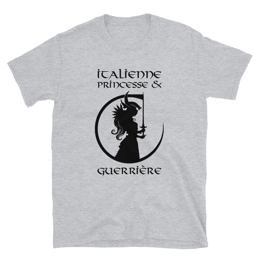 T-shirt Italie blanc - Princesse guerrière avec humour