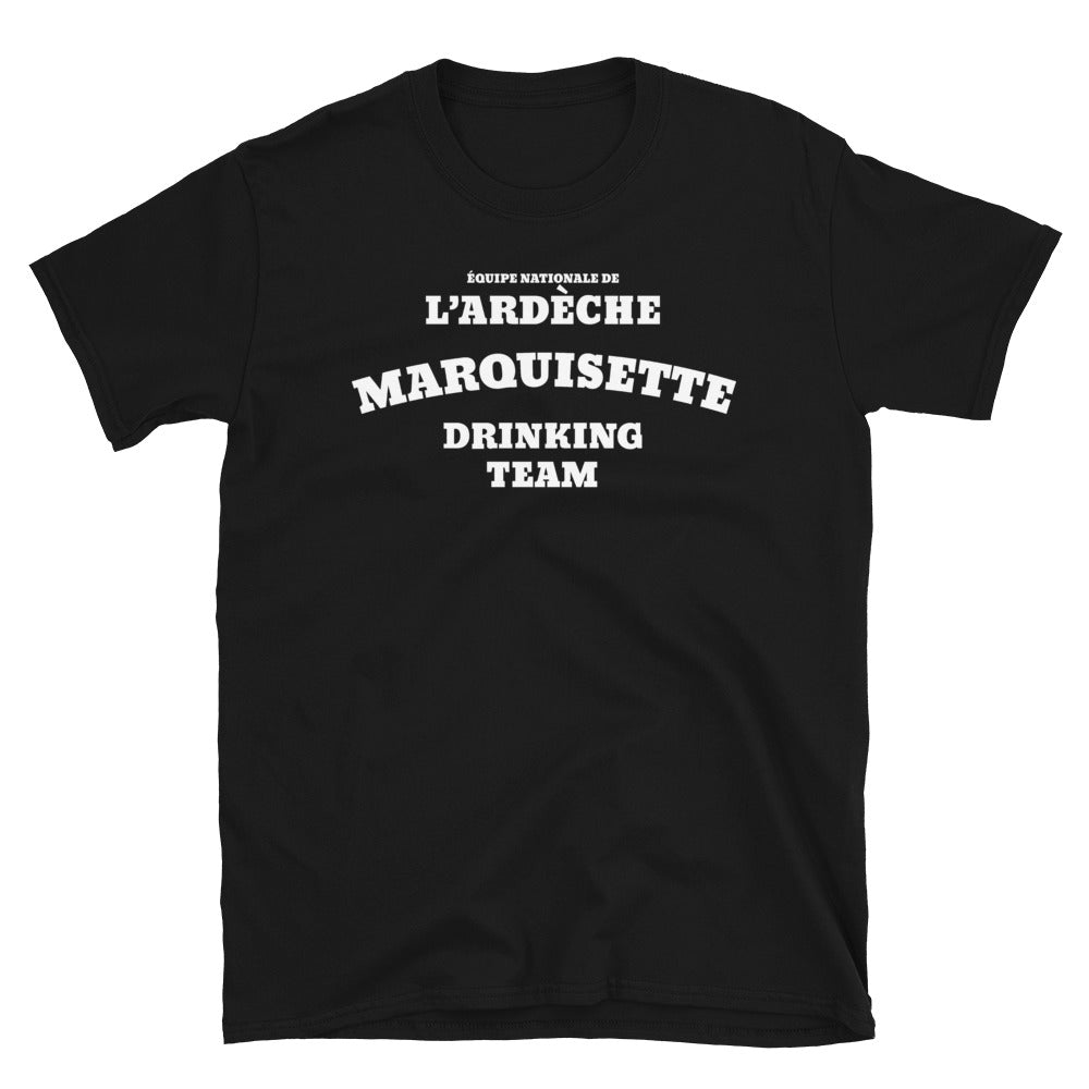 T-shirt Ardèche noir - Équipe de buveurs en fête