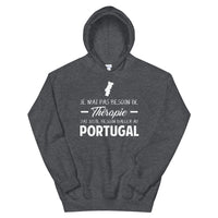 Thumbnail for Sweatshirt Portugal noir dos - Pas besoin de thérapie