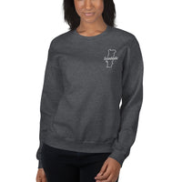Thumbnail for Sweatshirt Portugal gris foncé chiné dos - Nostalgie brodée avec carte