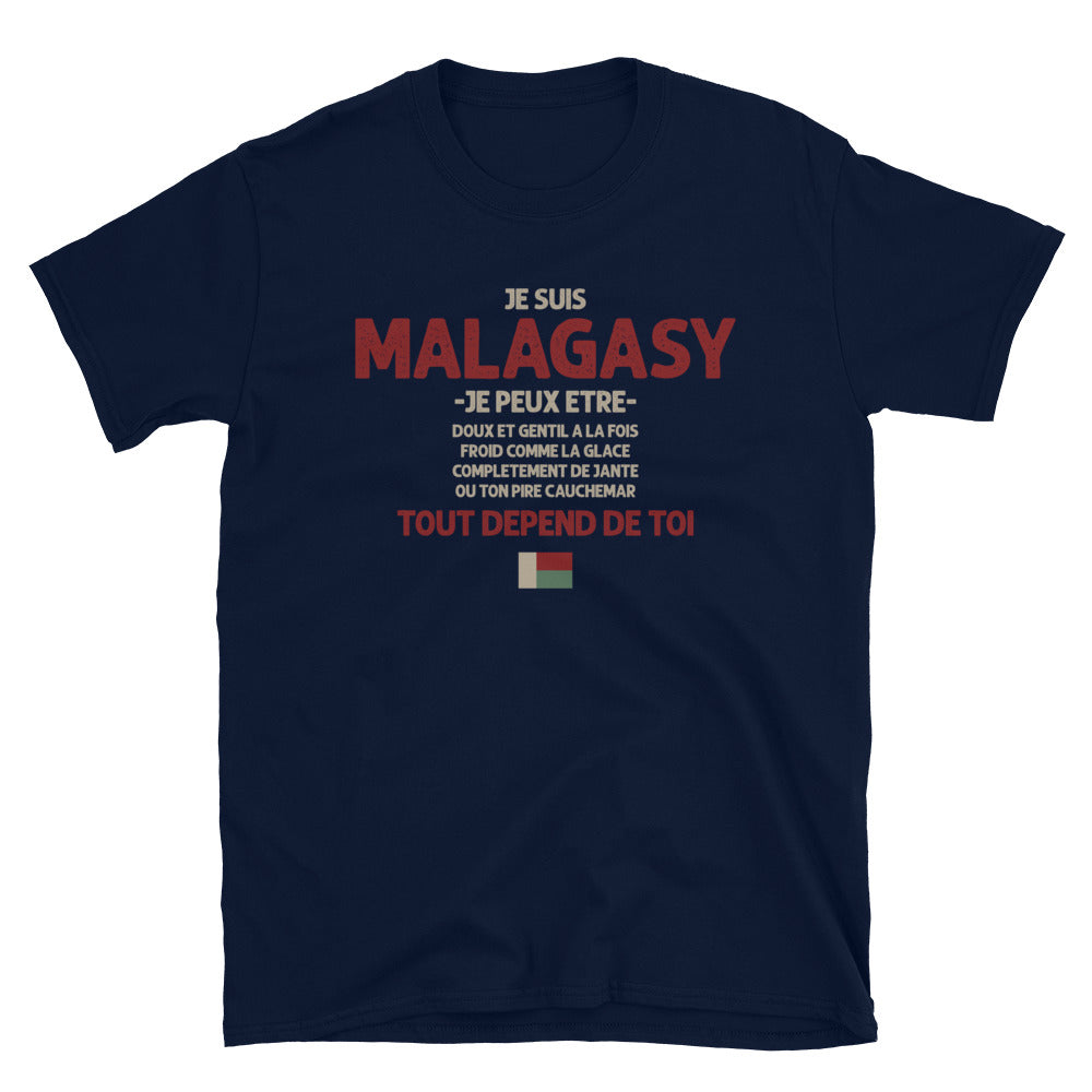 T-shirt Madagascar bleu marine dos - Malagasy ça dépend de toi